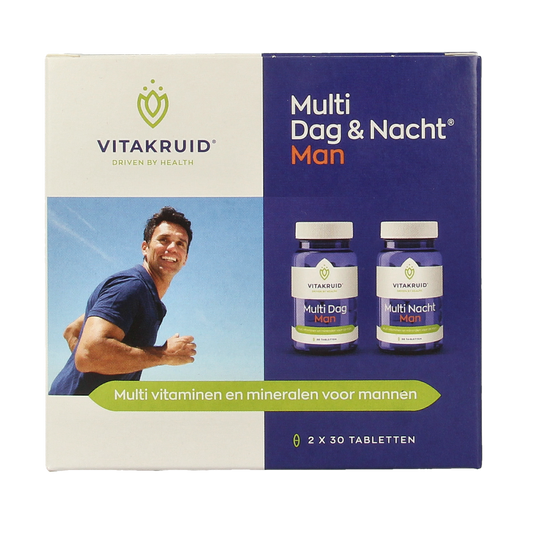 Vitakruid Multi Dag & Nacht Man 100% Vegan 2 x 30 60.00 Tabletten
