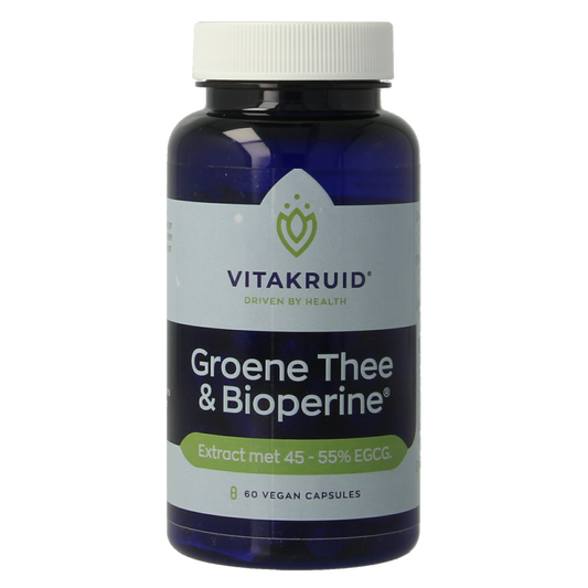 Vitakruid Groene Thee & Bioperine >50% EGCG >80% catechines 60.00 Vegetarische capsules