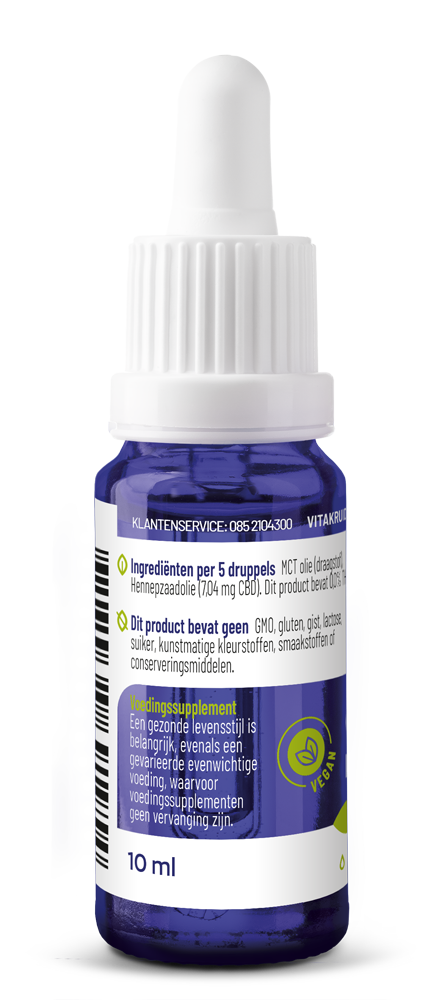 Vitakruid CBD Olie 5% full spectrum met MCT als drager 10 Milliliter