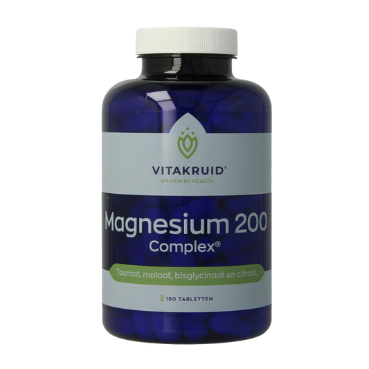 Vitakruid Magnesium 200 Complex Tauraat Malaat Bisglycinaat 180 Tabletten