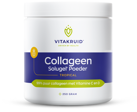 Vitakruid Collageen Solugel poeder met vitamine C & D Tropic 250 Gram