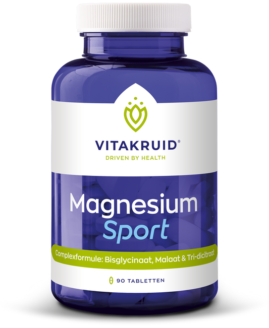 Vitakruid Magnesium sport bisglycinaat malaat tri-dicitraat 90.00 Tabletten