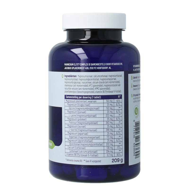 Vitakruid Magnesium elite6 complex oa lysinaat & pidolaat 90.00 Tabletten