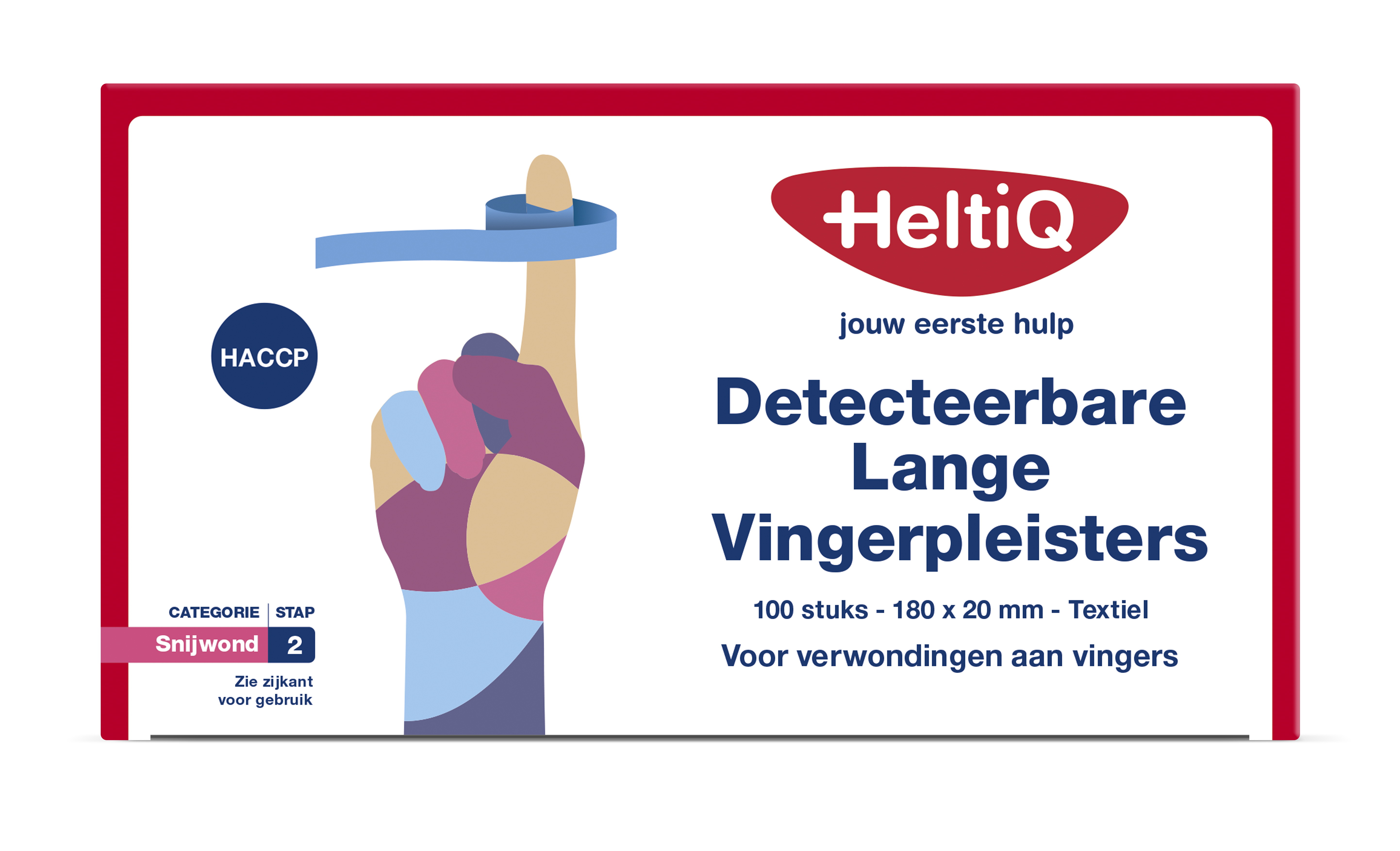 Heltiq Detect vingerpleister lang textiel 180 x 20mm 100 Stuks