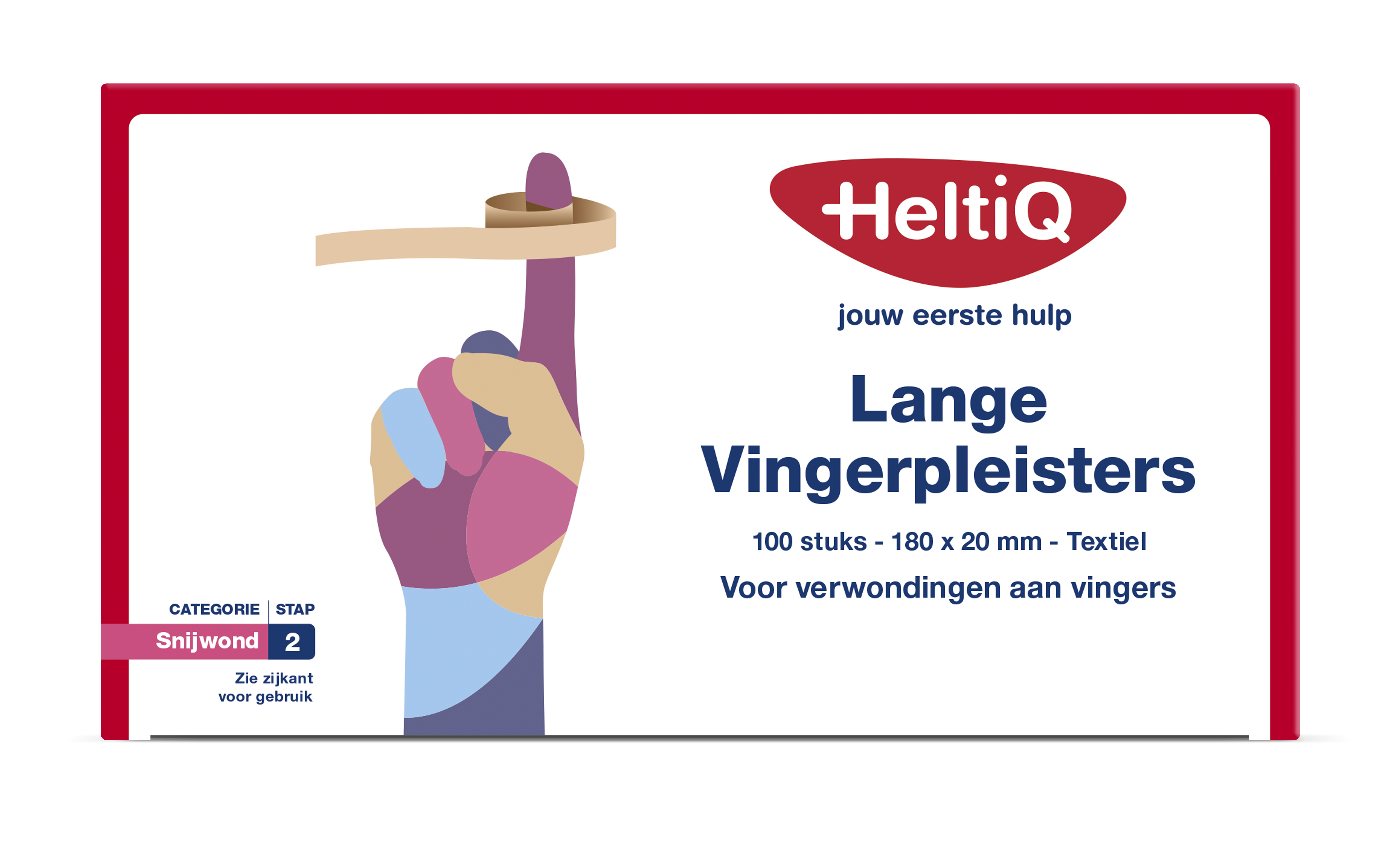Heltiq Vingerpleister lang textiel 180 x 20mm 100 Stuks