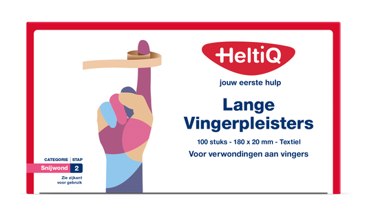 Heltiq Vingerpleister lang textiel 180 x 20mm 100.00 Stuks