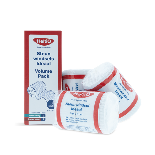 Heltiq support briefs volume pack with three adult incontinence windsels in white, designed for comfort and protection.