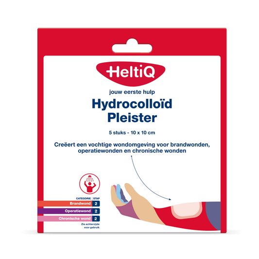 Heltiq Hydrocolloid pleisters 10 x 10cm 5.00 Stuks