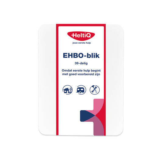 Heltiq EHBO Blik first aid kit with 1.00 size, compact emergency bandage set from Heltiq for wound care and first aid.