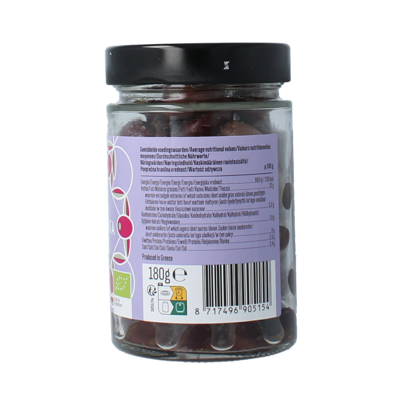 Bioidea Olijven zwart kalamata ontpit bio 180 Gram