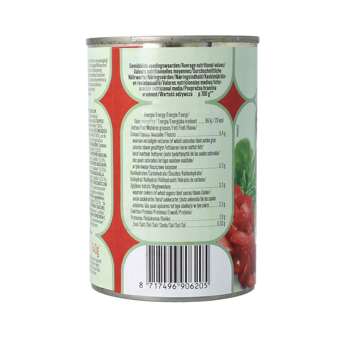 Bioidea Tomatenstukjes basilicum bio 400.00 Gram