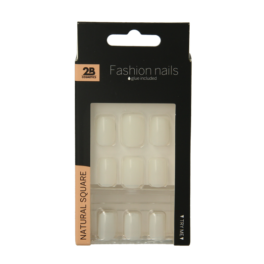 2B Nails natural square 24 Stuks