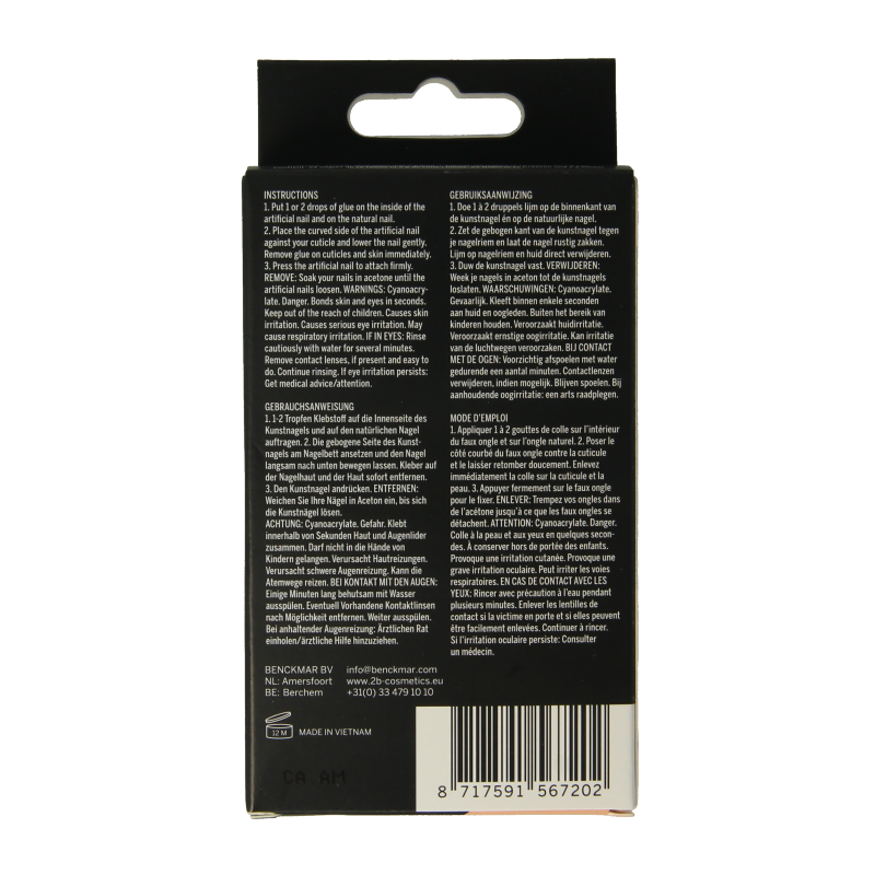 2B Nails natural square 24 Stuks