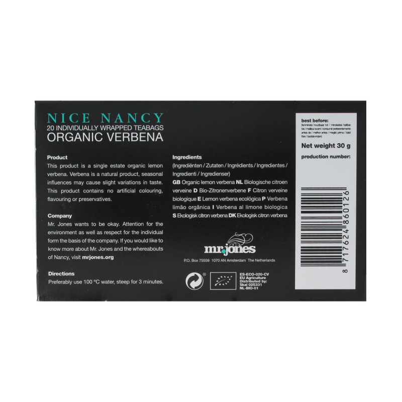Mr. Jones Nice Nancy verveine bio 20 Zakjes