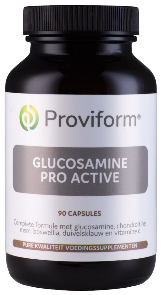Proviform Glucosamine Pro Active 90 capsules, mineral supplement with joint support, showing capsules in a blister pack.