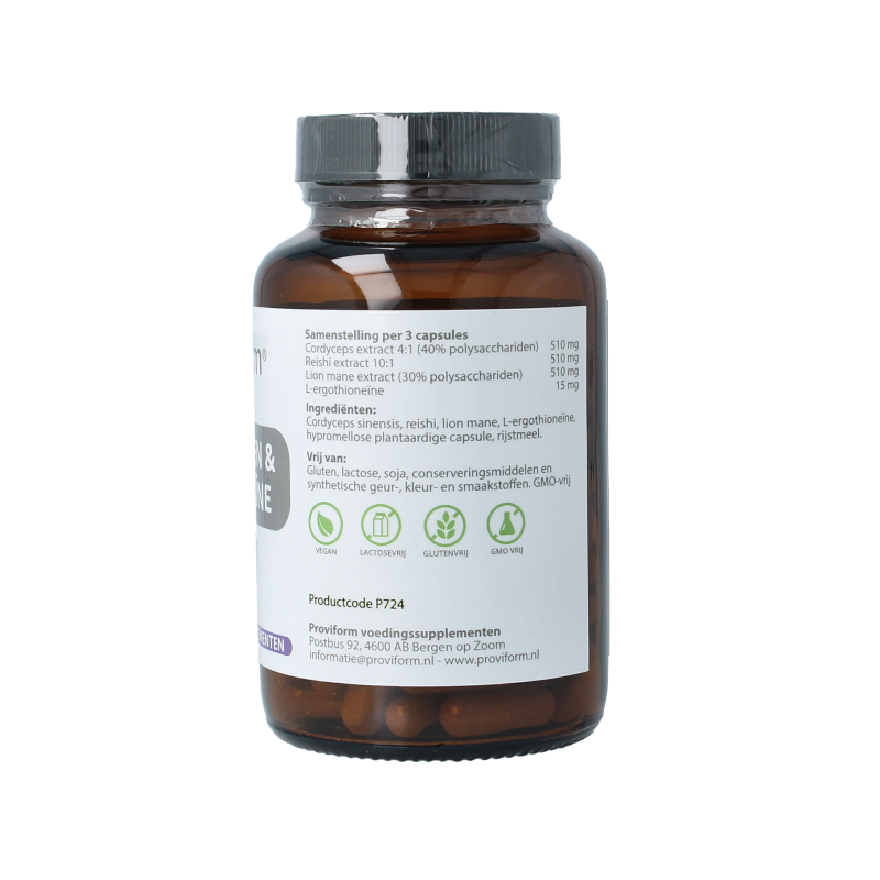 Proviform Paddenstoel + L-ergothioneine 120 Vegetarische capsules