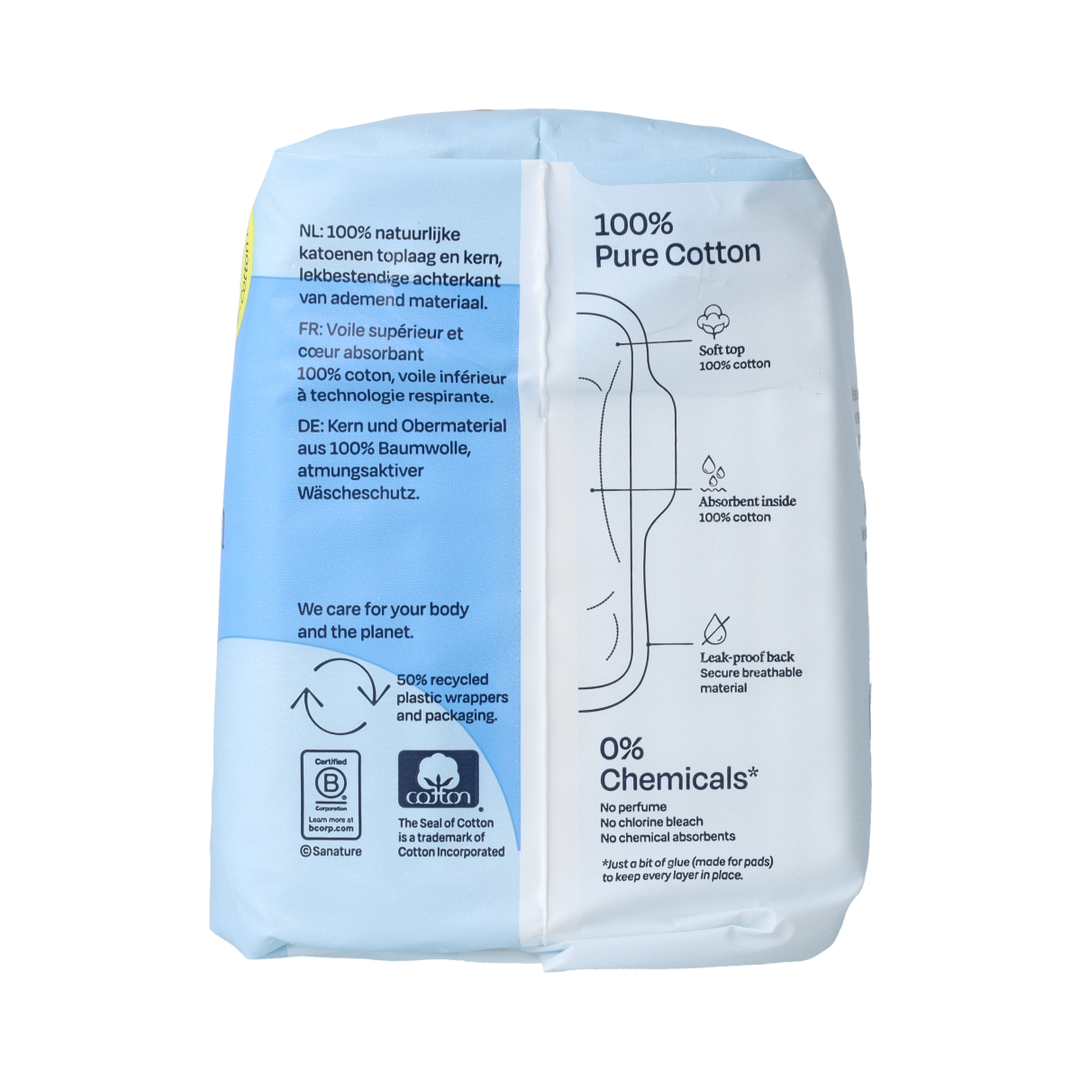 Sanature Maandverband super 100% katoen 10.00 Stuks