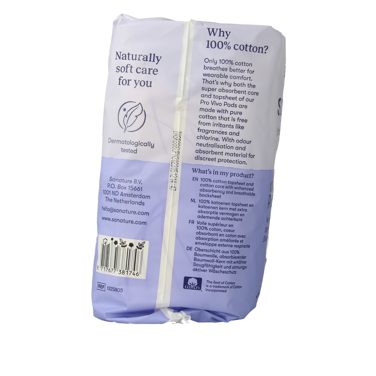 Sanature Pro vivo incontinentie incontinence pads made of normal cotton, 12 pack, designed for comfort and absorbency.