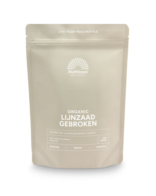 Mattisson Lijnzaad gebroken omega 3 bio 300.00 Gram