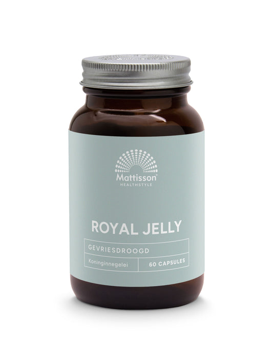 Mattisson Absolute royal jelly capsules in a bottle, dietary supplement from Kruidenpreparaten line, 60 capsules for natural health.