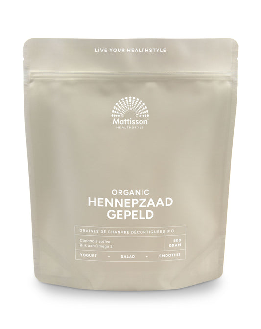Mattisson Absolute hemp seeds hulled hennepzaad gepeld bio 500.00 Gram