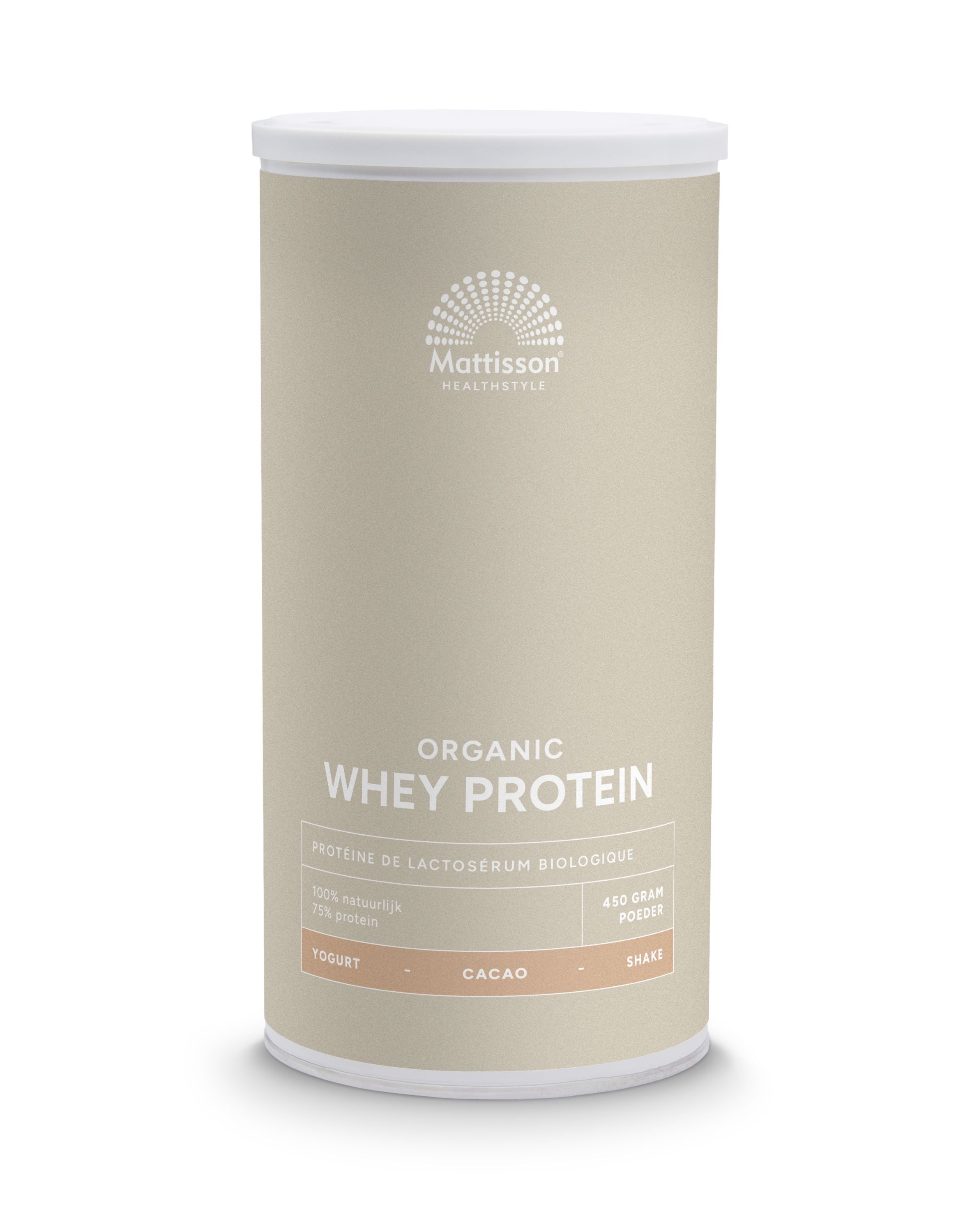 Mattisson Wei whey proteine cacao 75% bio 450.00 Gram
