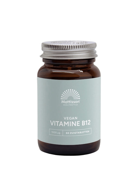Mattisson Vitamine B12 methylcobalamin 1000mcg zygote tablets, natural supplement for energy and nerve health.