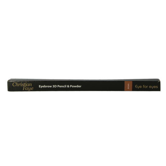 Christian Faye 3D eyebrow pencil and powder in brown, 1g, for natural eyebrow shaping and definition.