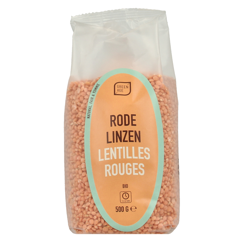 Greenage Rode linzen bio 500 Gram