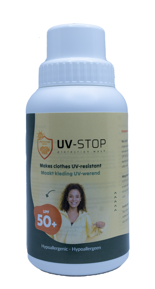 UN-Stop UV Stop 250ml laundry detergent bottle, front view showing label and branding for effective stain removal.