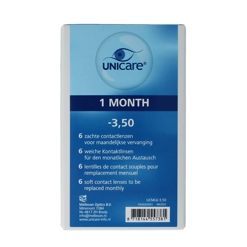 Unicare Maandlenzen -3.50 6 Stuks