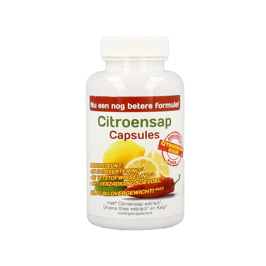 Natusor Citroensapkuur herbal supplement capsules in a bottle, natural remedy for health support, 60 capsules.
