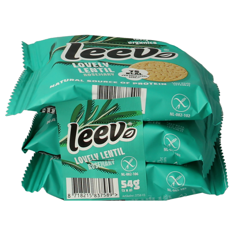 Leev Lovely lentil cakes rosemary bio 54 Gram