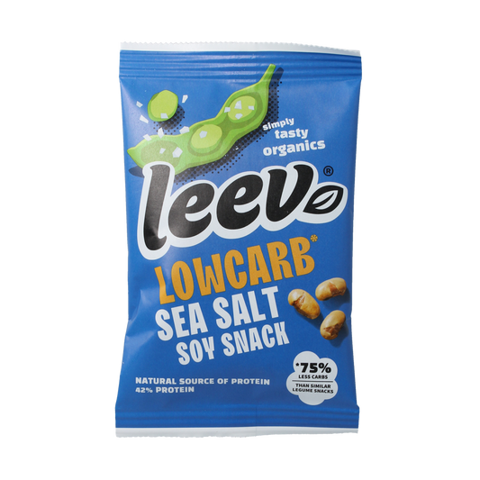 Leev Bio lowcarb snack soyabonen met zeezout 45.00 Gram
