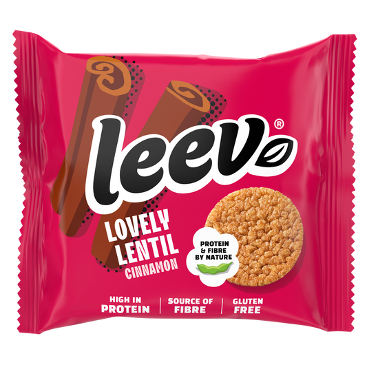 Leev bio-Lovely Lentil wafels kaneel snack, cinnamon-flavored, 20g, crispy and healthy snack from Leev brand.