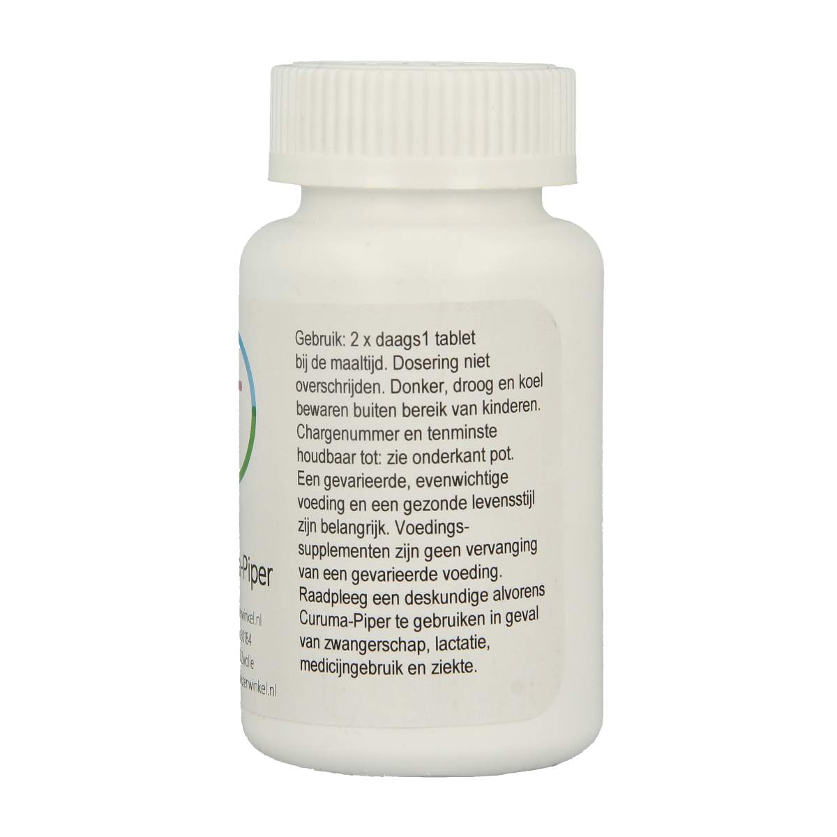 Therapeutenwinkel Curcuma Piper herbal tablets in a bottle, natural supplement for health and wellness.