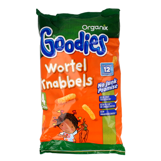 Organix Goodies Mais knabbels met wortel 10+M bio 60.00 Gram