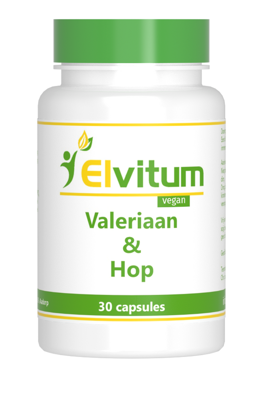 Elvitum  Valeriaan en hop extract 30 Capsules