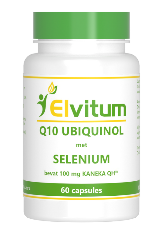 Elvitum Co-Q10 Ubiquinol with Selenium capsules, dietary supplement for energy and antioxidant support, 60 capsules.
