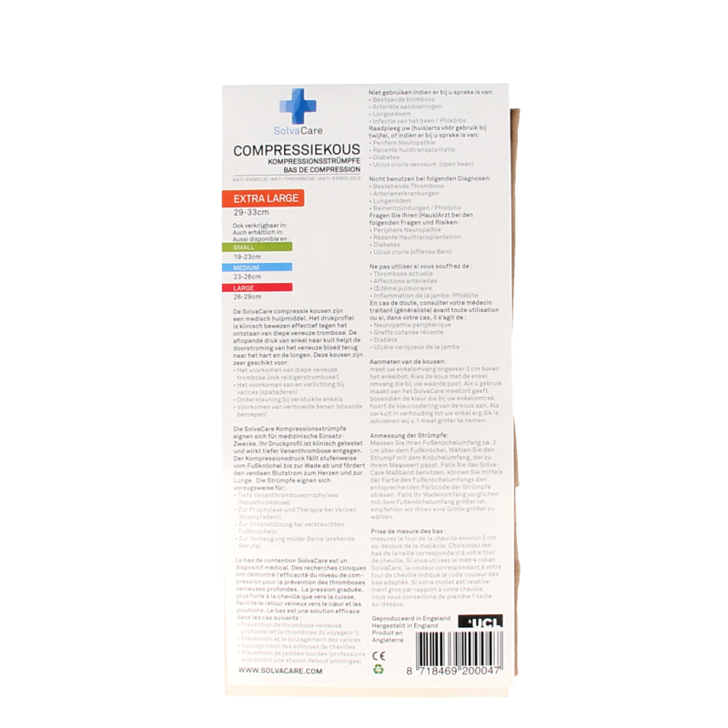 Solvacare Compressiekous beige XL 29 - 33 cm 1 Paar