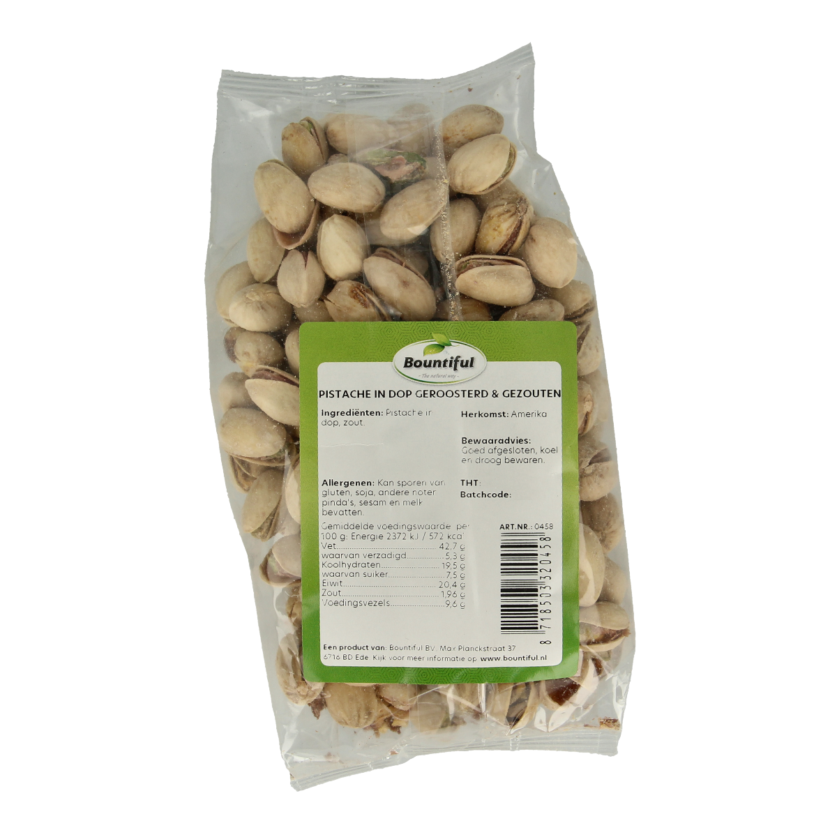Bountiful Pistache in dop geroosterd en gezouten 200.00 Gram
