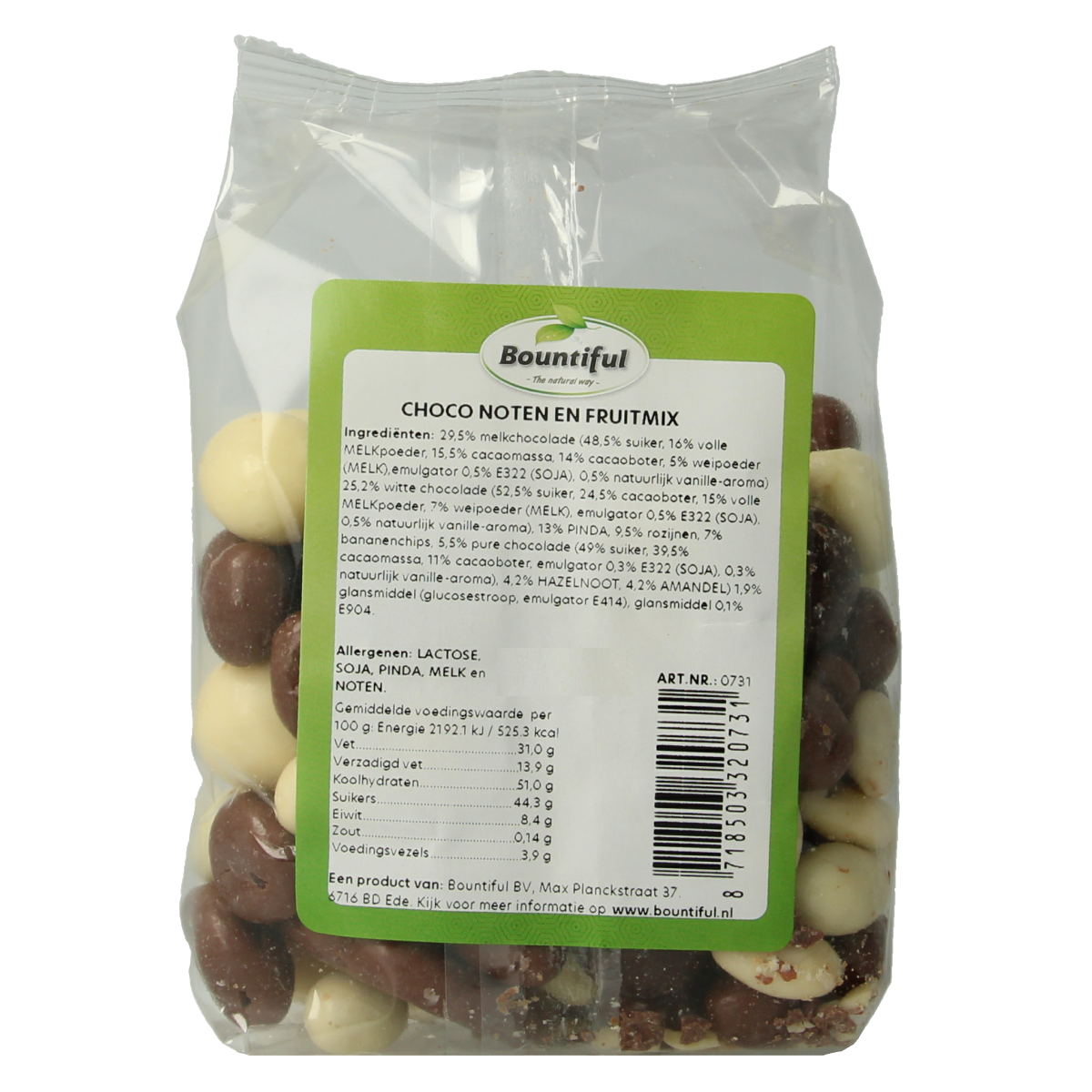 Bountiful Choco noten fruitmix 250.00 Gram