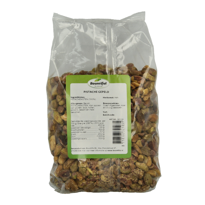 Bountiful Pistache gepeld 500 Gram