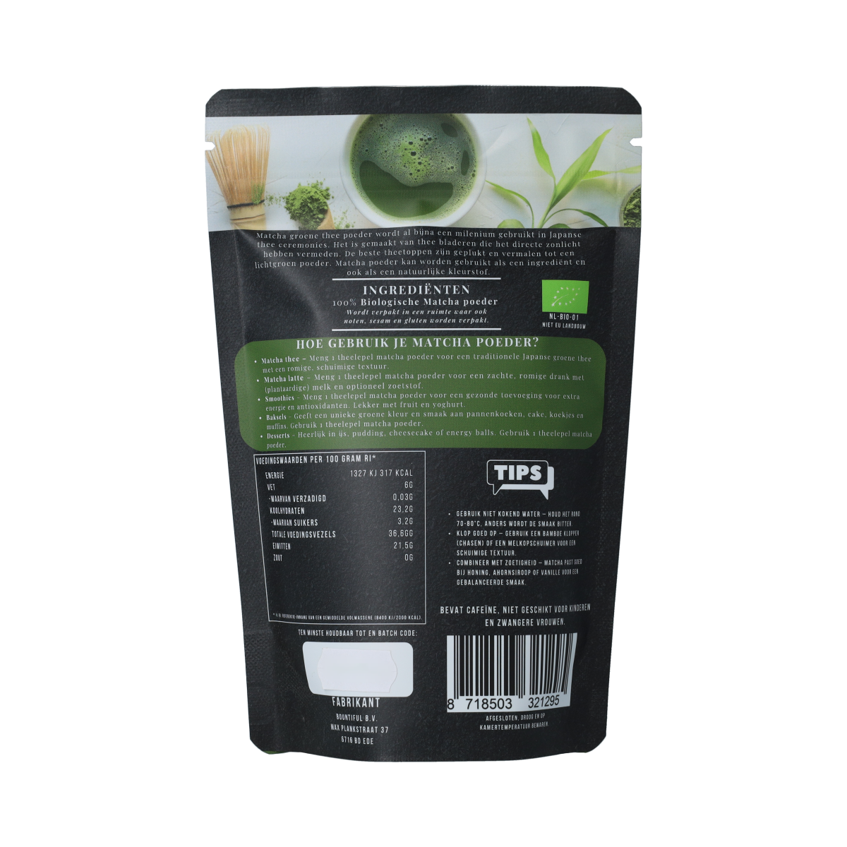 Bountiful Matcha poeder bio 150.00 Gram
