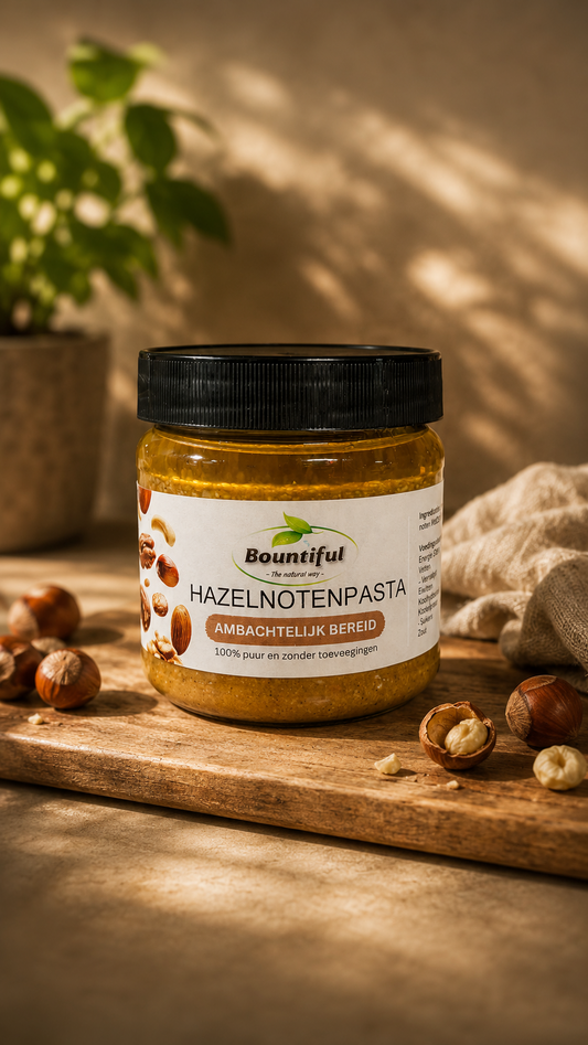 Bountiful hazelnut spread on bread, 350g jar, roasted hazelnut paste for breadbeleg, creamy and flavorful.