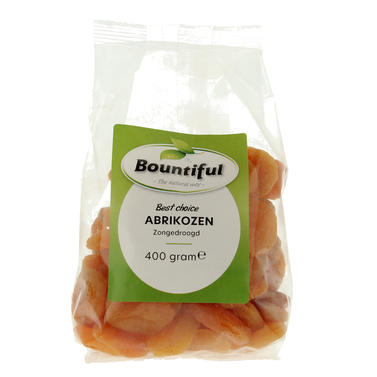 Bountiful Bountiful Abrikozen, 400g, fresh apricots in a clear plastic container, part of fruit and vegetable selection.