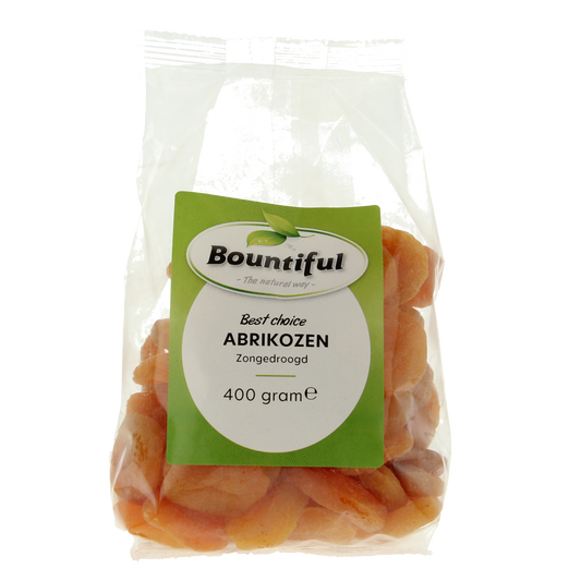 Bountiful Bountiful Abrikozen, 400g, fresh apricots in a clear plastic container, part of fruit and vegetable selection.