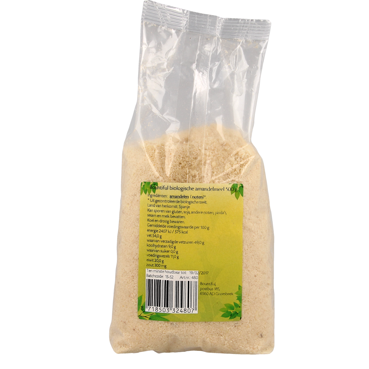 Bountiful Amandelmeel bio 500.00 Gram