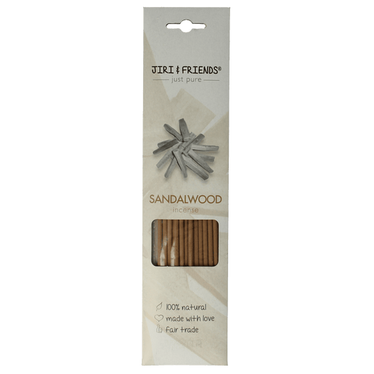 Jiri & Friends Wierook Sandelwood incense sticks, 15 pack, natural aromatic sticks with sandalwood scent.