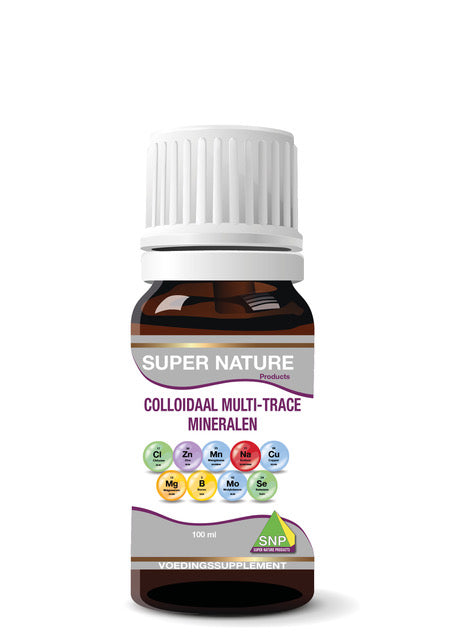 SNP Colloidal Multi Trace Mineral supplement in a 100ml bottle, showing the product label and packaging.